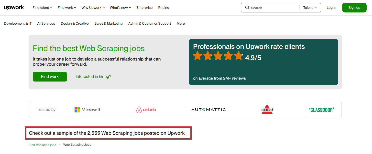 Trabalhos na Upwork